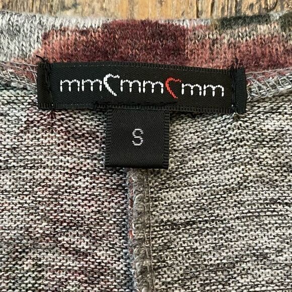 Mm3 Sz S Gray Pink Large Garden Roses V-Neck Long Sleeve Sweater - Picture 7 of 7